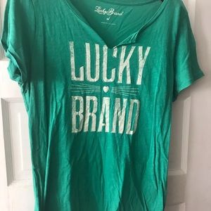 Lucky Brand Split Neck Tee